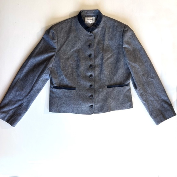 VTG David Benjamin Ltd. Blazer Women's size (UK 18) (USA 14) Gray Wool Velvet - Picture 3 of 15